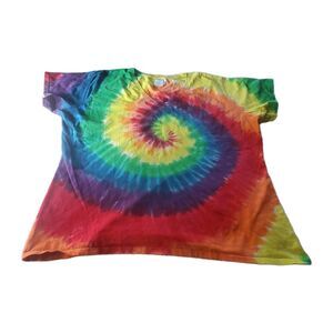 Koloa Surf Co 3X V-Neck Cotton Tie Dye T- Shirt Hippie Peace Love & Happiness